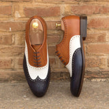 DapperFam Aeron in Navy / White / Cognac Men's Italian Leather Full Brogue in #color_