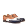 DapperFam Aeron in Navy / White / Cognac Men's Italian Leather Full Brogue in Navy / White / Cognac #color_ Navy / White / Cognac