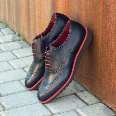 DapperFam Aeron in Navy Men's Italian Leather Full Brogue in #color_