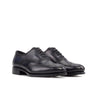 DapperFam Aeron in Navy Men's Italian Leather Full Brogue in Navy #color_ Navy