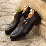 DapperFam Brenno in Black Men's Italian Full Grain Leather Single Monk in #color_