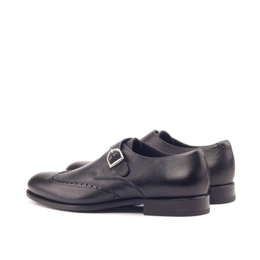 DapperFam Brenno in Black Men's Italian Full Grain Leather Single Monk in #color_