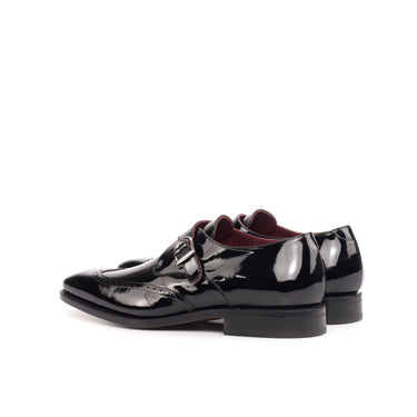 DapperFam Brenno in Black Men's Italian Patent Leather Single Monk in #color_