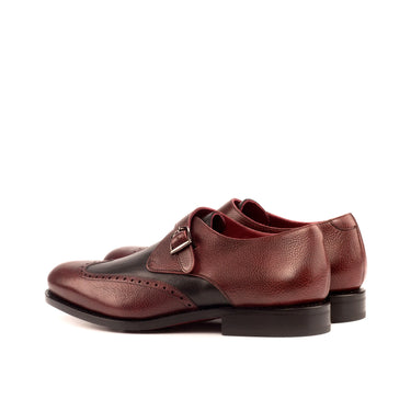 DapperFam Brenno in Burgundy / Black Men's Italian Full Grain Leather Single Monk in #color_