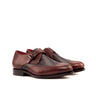 DapperFam Brenno in Burgundy / Black Men's Italian Full Grain Leather Single Monk in Burgundy / Black #color_ Burgundy / Black