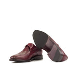 DapperFam Brenno in Burgundy Men's Italian Leather Single Monk in #color_