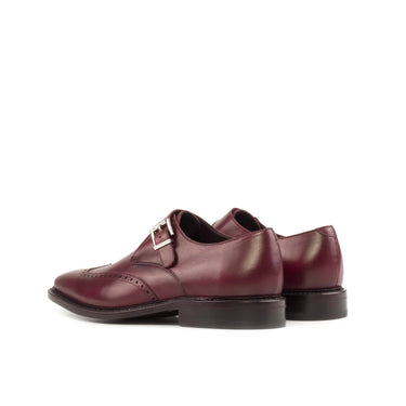 DapperFam Brenno in Burgundy Men's Italian Leather Single Monk in #color_