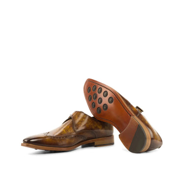 DapperFam Brenno in Cognac Men's Hand-Painted Patina Single Monk in #color_