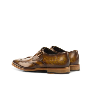 DapperFam Brenno in Cognac Men's Hand-Painted Patina Single Monk in #color_