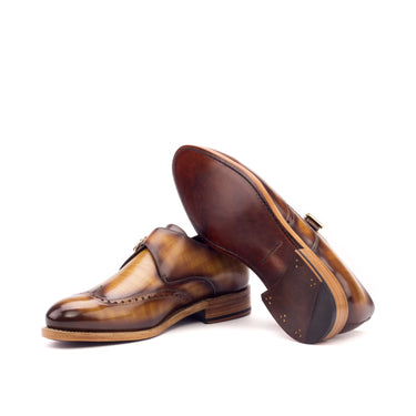 DapperFam Brenno in Cognac Men's Hand-Painted Patina Single Monk in #color_