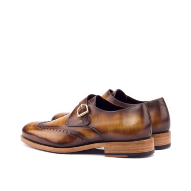 DapperFam Brenno in Cognac Men's Hand-Painted Patina Single Monk in #color_