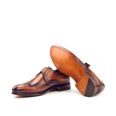 DapperFam Brenno in Cognac Men's Hand-Painted Patina Single Monk in #color_