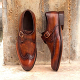 DapperFam Brenno in Cognac Men's Hand-Painted Patina Single Monk in #color_