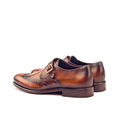 DapperFam Brenno in Cognac Men's Hand-Painted Patina Single Monk in #color_