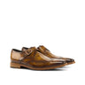 DapperFam Brenno in Cognac Men's Hand-Painted Patina Single Monk in Cognac #color_ Cognac