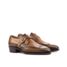 DapperFam Brenno in Cognac Men's Italian Leather Single Monk in Cognac #color_ Cognac