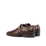 DapperFam Brenno in Dark Brown / Burgundy Men's Italian Croco Embossed Leather Single Monk in #color_