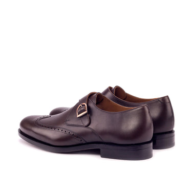 DapperFam Brenno in Dark Brown Men's Italian Leather Single Monk in #color_