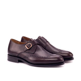 DapperFam Brenno in Dark Brown Men's Italian Leather Single Monk in Dark Brown #color_ Dark Brown