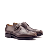 DapperFam Brenno in Dark Brown Men's Italian Leather Single Monk in Dark Brown #color_ Dark Brown