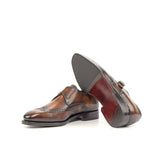 DapperFam Brenno in Fire Men's Hand-Painted Patina Single Monk in #color_