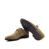 DapperFam Brenno in Khaki Men's Lux Suede Single Monk in #color_