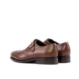 DapperFam Brenno in Med Brown Men's Italian Leather Single Monk in #color_