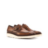 DapperFam Brenno in Med Brown Men's Italian Leather Single Monk in Med Brown #color_ Med Brown