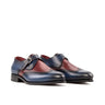 DapperFam Brenno in Navy / Burgundy Men's Italian Leather Single Monk in Navy / Burgundy #color_ Navy / Burgundy