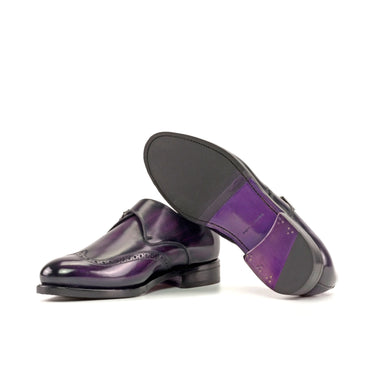 DapperFam Brenno in Purple Men's Hand-Painted Patina Single Monk in #color_