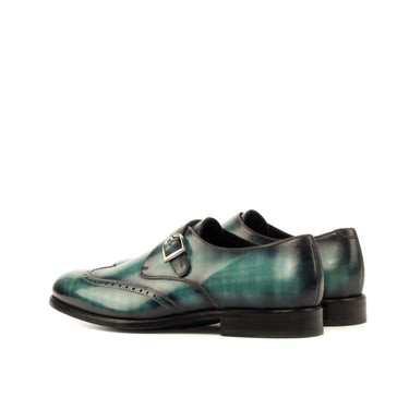 DapperFam Brenno in Turquoise Men's Hand-Painted Patina Single Monk in #color_