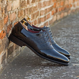 DapperFam Fabrizio in Black Men's Embossed & Italian Patent Leather Saddle in #color_