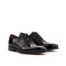 DapperFam Fabrizio in Black Men's Embossed & Italian Patent Leather Saddle in Black #color_ Black