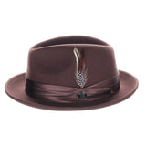 DapperFam Fellini Crushable Wool Fedora in Dark Brown #color_dark-brown