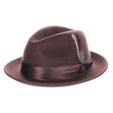 DapperFam Fellini Crushable Wool Fedora in Dark Brown #color_dark-brown