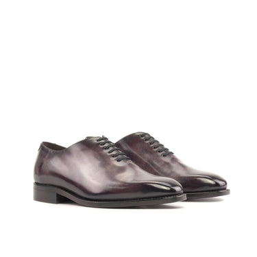 DapperFam Giuliano in Aubergine Men's Hand-Painted Patina Whole Cut in Aubergine #color_ Aubergine