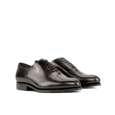 DapperFam Giuliano in Black Men's Italian Leather Whole Cut in Black #color_ Black