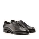 DapperFam Giuliano in Black Men's Italian Leather Whole Cut in Black #color_ Black