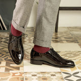 DapperFam Giuliano in Black Men's Super Soft Patent Leather Whole Cut in #color_