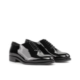 DapperFam Giuliano in Black Men's Super Soft Patent Leather Whole Cut in Black #color_ Black