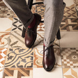 DapperFam Giuliano in Burgundy Men's Italian Leather Whole Cut in #color_