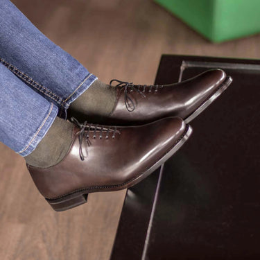 DapperFam Giuliano in Dark Brown Men's Italian Leather Whole Cut in #color_