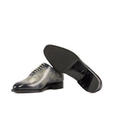 DapperFam Giuliano in Grey Men's Hand-Painted Patina Whole Cut in #color_