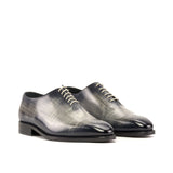 DapperFam Giuliano in Grey Men's Hand-Painted Patina Whole Cut in Grey #color_ Grey