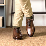 DapperFam Giuliano in Med Brown Men's Vitello Leather Whole Cut in #color_