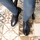 DapperFam Giuliano in Navy Men's Italian Leather Whole Cut in #color_