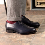 DapperFam Giuliano in Navy Men's Italian Leather Whole Cut in #color_