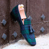 DapperFam Khalil in Blackwatch Men's Sartorial Slipper in Blackwatch D - Standard Width #color_ Blackwatch D - Standard Width