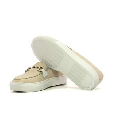 DapperFam King in Nude Men's Full Grain Leather Belgian Sneaker in #color_