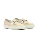 DapperFam King in Nude Men's Full Grain Leather Belgian Sneaker in Nude #color_ Nude